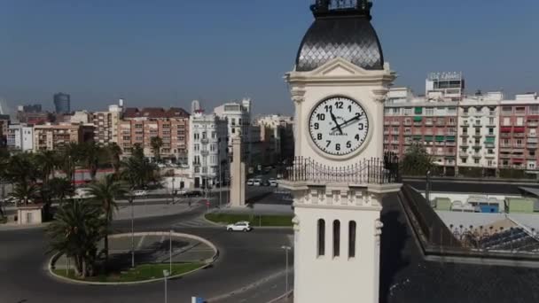 Bell Tower Tower Clock City Clock Sunny Town Beach Town — Stock Video