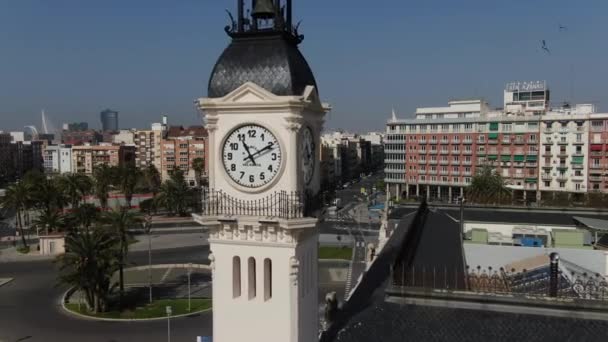 Bell Tower Tower Clock City Clock Sunny Town Beach Town — Vídeo de Stock