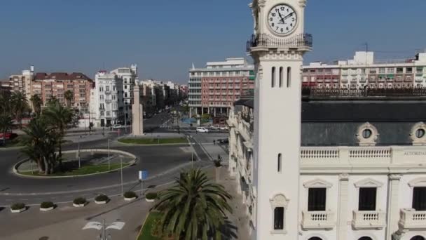 Bell Tower Tower Clock City Clock Sunny Town Beach Town — Stock Video