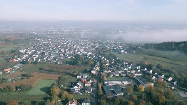Drone Schoot Boven Een Landelijke Duitse Stad Rijnland Palts Prachtige — Stockvideo