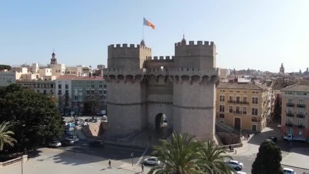 Istana Medeival Valencia Spanyol — Stok Video