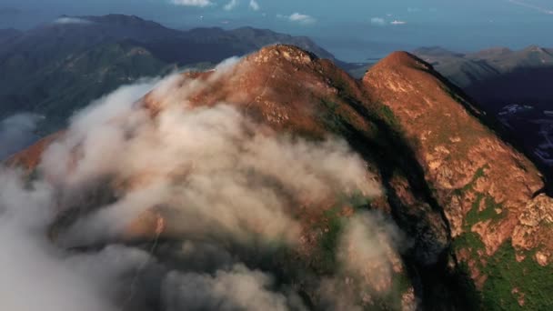 Moody Krajina Ostrově Lantau Hong Kongu Východ Slunce Krajina Ostrova — Stock video