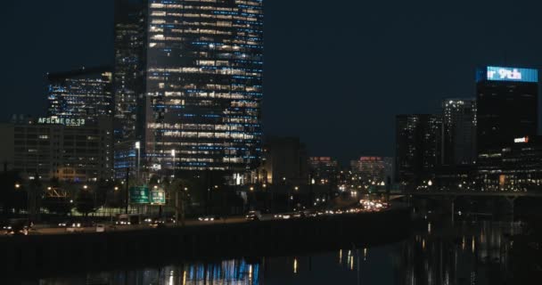 Schuylkill Expressway Desde South Street Bridge Hora Punta Edificio Fmc — Vídeos de Stock