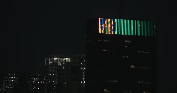 Exhibición Nocturna Del Edificio Peco Filadelfia — Vídeos de Stock