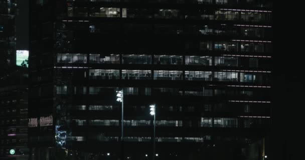 Здание Fmc Филадельфии Ночью Светодиодными Фонарями — стоковое видео