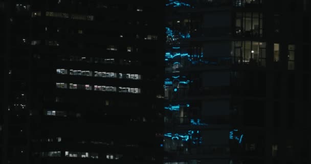 Skyline Filadelfia Por Noche Con Edificios Luces Reflejos — Vídeos de Stock