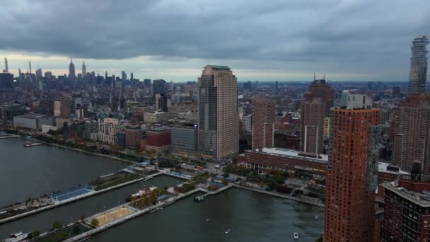Luftaufnahme Mit Blick Auf Die Pier Und Tribeca Nyc Leonard — Stockvideo
