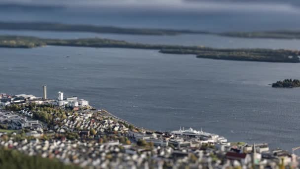 Vista Aérea Ciudad Molde Archipiélago Costero Fiordo Fannefjord Noruega — Vídeo de stock