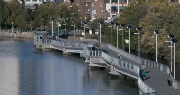 Schuylkill Banks Walkway South Street Bridge Philadelphie Coucher Soleil — Video