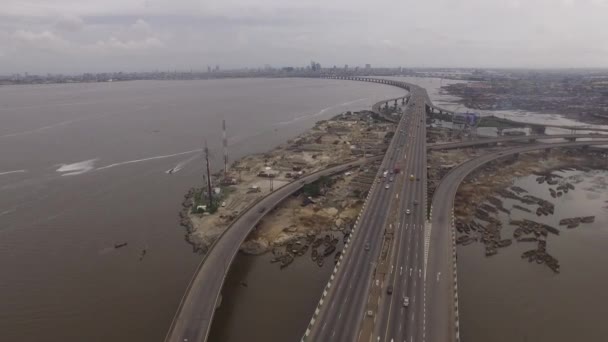 Tredje Mainland Brgde Lagos Statnigeria — Stockvideo
