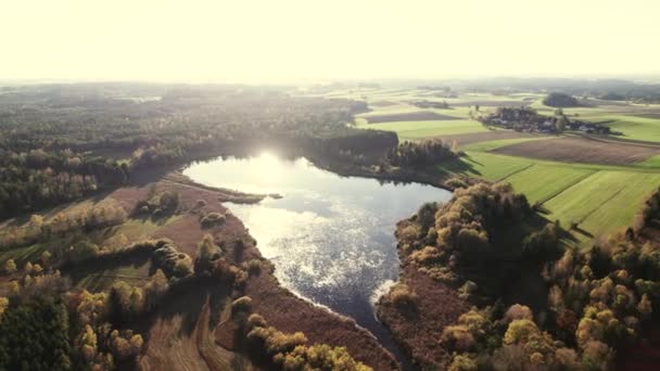 Drone Aéreo Una Reserva Natural Sur Alemania Baviera Amerang Con — Vídeos de Stock