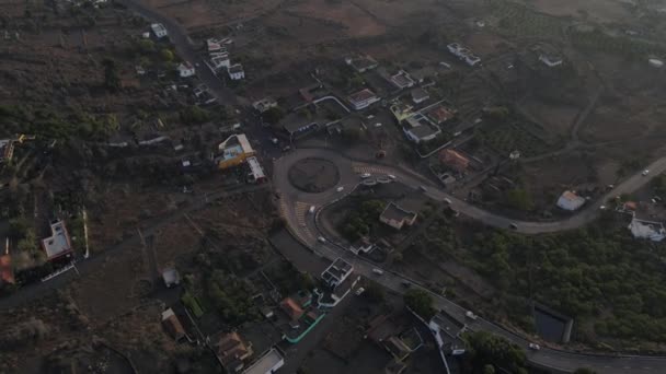 Rotonda Pueblo Portugués Cubierta Cenizas Volcánicas Isla Palma Circulación Aérea — Vídeos de Stock