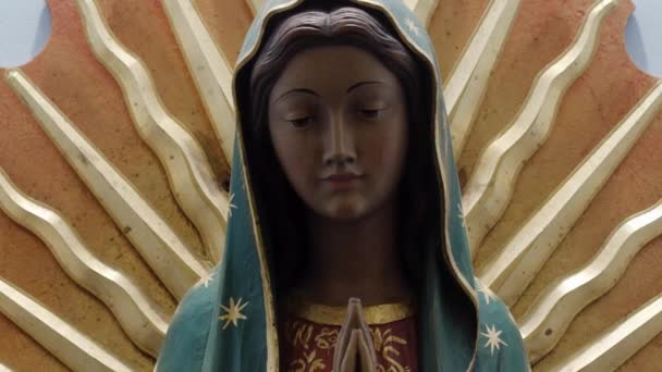 Virgen María Estatua Mano Cerca — Vídeos de Stock