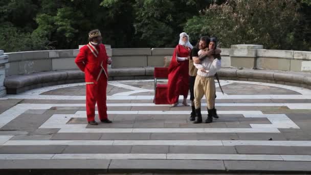 New York Manhattan Daki Greenway Rıhtımında Bir Tiyatro Oyunu Sahnesi — Stok video