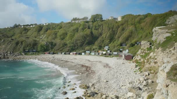 Panoramic Landscape Shot Beach Church Ope Στο Νησί Portland Στο — Αρχείο Βίντεο