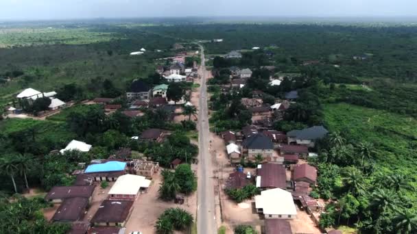 Road Awa Community Imo State Nigeria Pull Back Flyover Aerial — Stock Video
