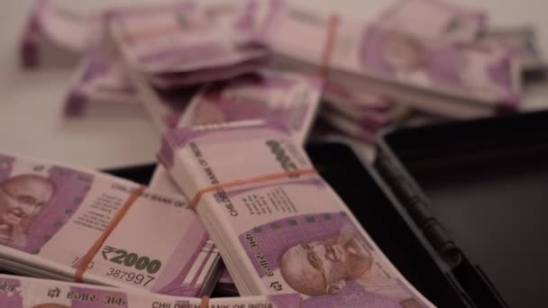 Moneda India Dinero Cerca — Vídeos de Stock