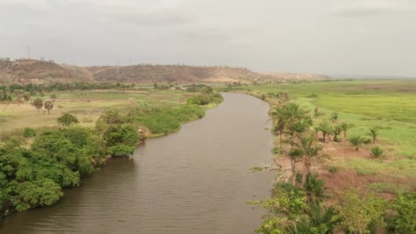 Kwanza Nehri Üzerinde Uçuyor Angola Afrika — Stok video
