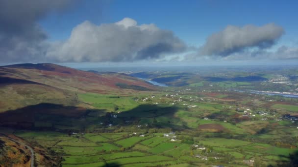 Carlingford Mountains Louth Ierland Oktober 2021 Drone Gaat Zuidwaarts Richting — Stockvideo