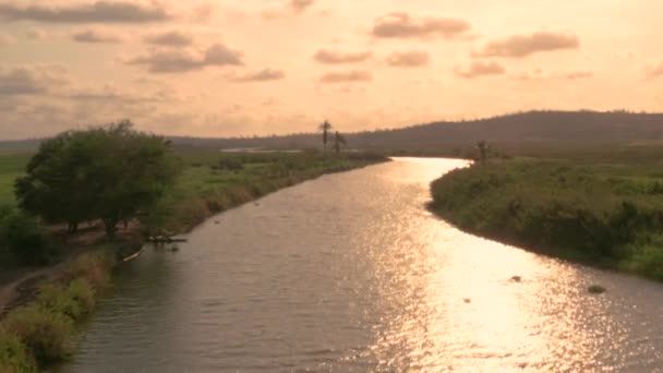 Survolant Fleuve Kwanza Angola Afrique — Video