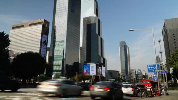 Tráfico Grand Intercontinental Hotel Parnas Trade Tower Seúl Corea Del — Vídeo de stock