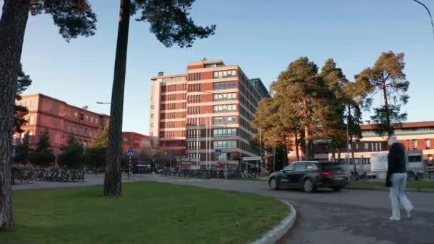Estabelecimento Uma Imagem Hospital Sueco Durante Pandemia Vívida — Vídeo de Stock