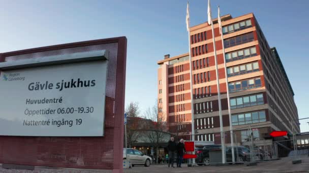 Nemocnice Gavle Východě Švédska Zahajuje Střelbu — Stock video