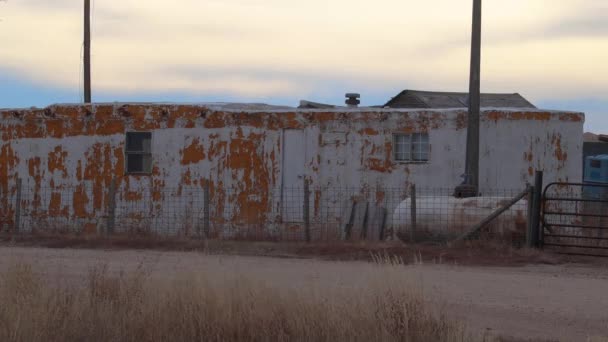 Alte Verlassene Wohnwagensiedlung Osten Colorados Neuer Raymer Colorado 2021 — Stockvideo