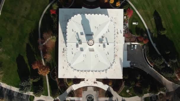 プロボLdsモルモン寺院の美しい建築 空中俯瞰 — ストック動画