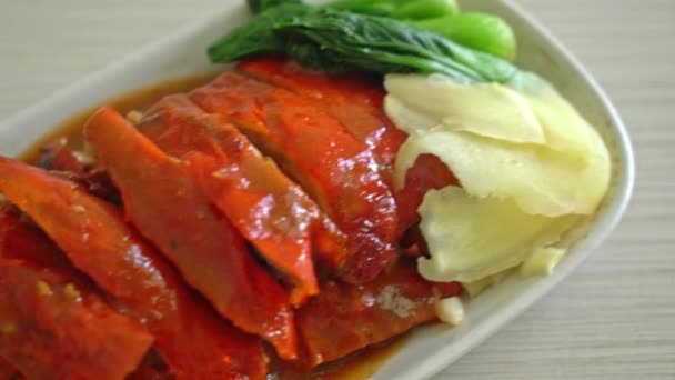 Peking Roast Duck Barbecue Red Sauce Kinesisk Mat Style – stockvideo