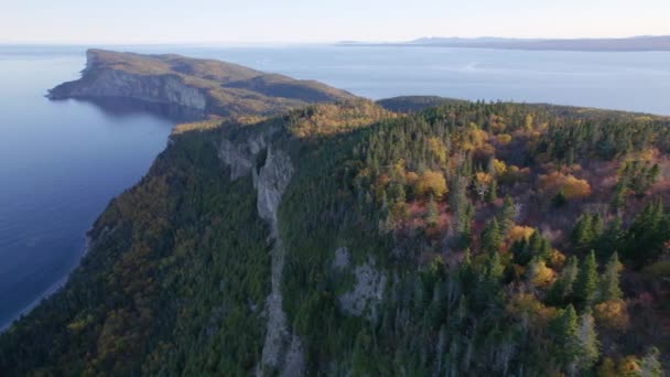 Parque Nacional Forillon Gaspe Quebec Canadá Drone Paisaje Península — Vídeos de Stock