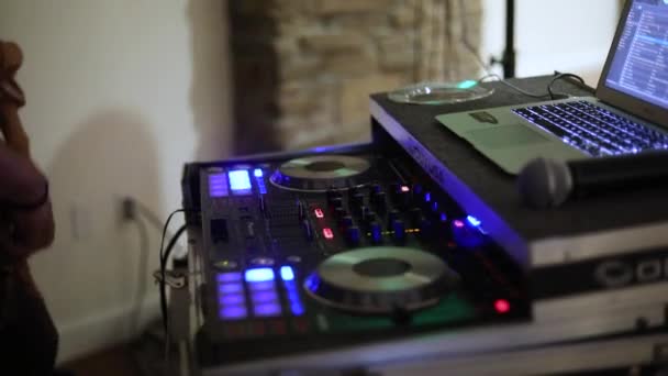 DJ Controller Mixing Device for Music at Reception Event - Closeup