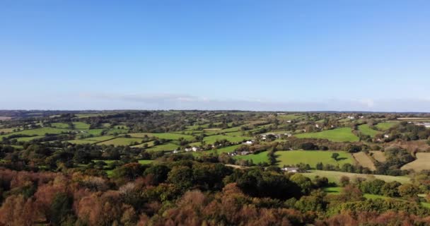 Vue Imprenable Sur Campagne Devon Oriental Dolly Aérienne Avant — Video