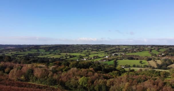 Letecký Pohled Výhledem Krajinu East Devon Hartridge Hill Podstavec Nahoru — Stock video