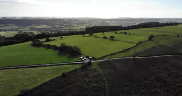 Vista Hartridge Hill Nel Devon Orientale Aerial Dolly Avanti — Video Stock