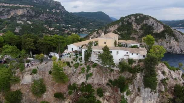 Holy Monastery Most Holy Theotokos Corfu Island — Stock Video