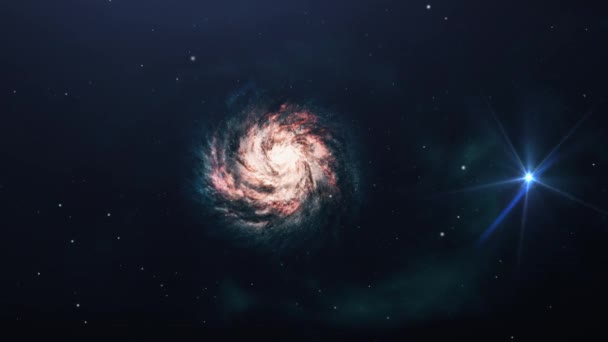 Galaxies Étoiles Brillantes Circulant Dans Univers — Video