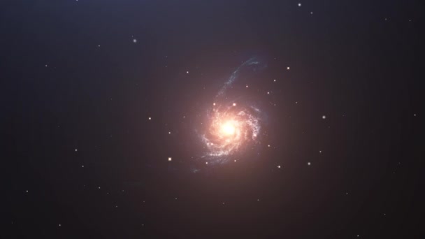 在寂静的宇宙中移动的一个红色星系 — 图库视频影像