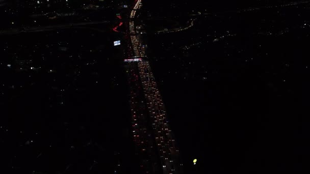 Autobahn Verkehr Nacht Atmosphäre Einer Stadt — Stockvideo