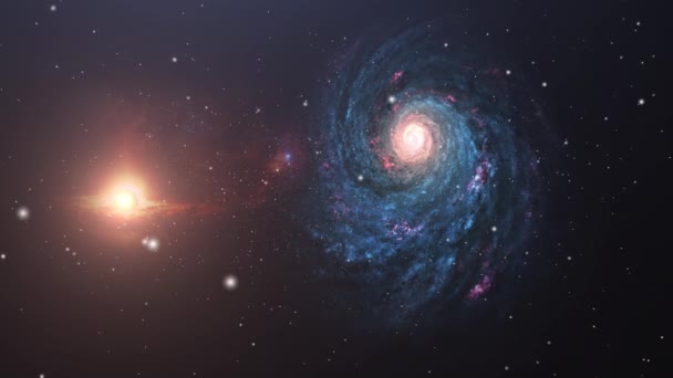 Galáxias Que Circulam Universo — Vídeo de Stock