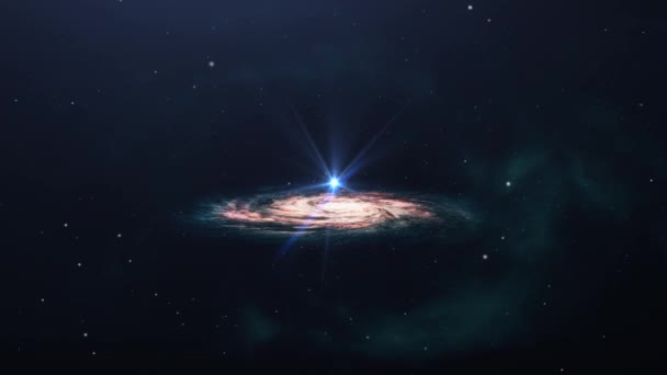 在宇宙中旋转的星系和明亮的恒星 — 图库视频影像