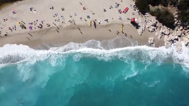 Trubel Der Atemberaubend Schönen Bucht Von Cala Luna Mit Heftigen — Stockvideo