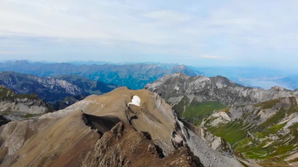 Aérea Cresta Montaña Cerca Jungfrau Eiger Monch — Vídeos de Stock
