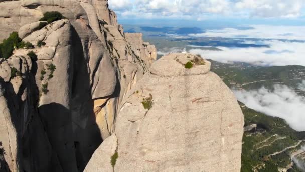 Aerial Montserrat Mountain Range Air — Stock Video