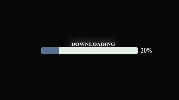 Animace Futuristic Loading Transfer Download 100 Ideální Pro Upload Progresivní — Stock video