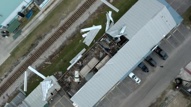 Les Bâtiments Ont Été Endommagés Par Ouragan Qui Provoqué Des — Video