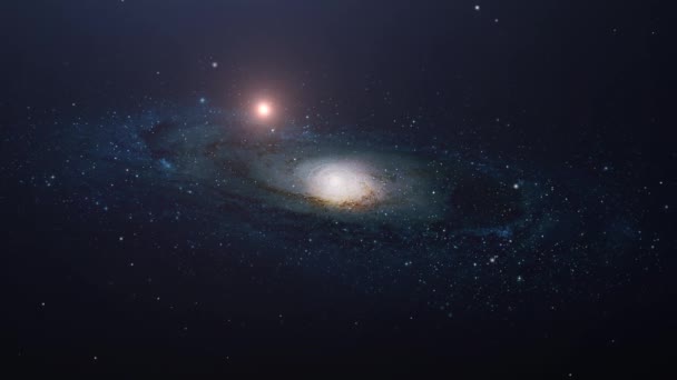 宇宙中的大星系和漂浮的星星 — 图库视频影像