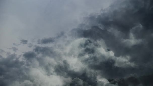 Onweer Cumulonimbus Wolken Lucht Bewegen Met Blikseminslag — Stockvideo