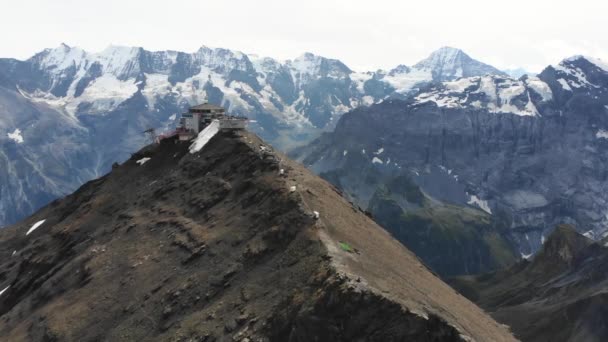 Aérien Station Montagne Près Jungfrau Eiger Monch — Video