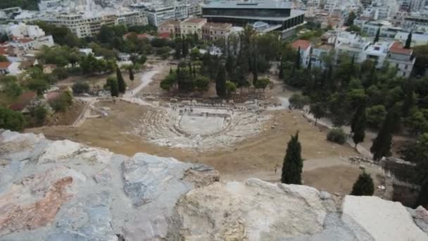 アテネの街並み空中写真 ギリシャのアクロポリスの丘からの眺め — ストック動画